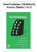 Test Bank - Social Psychology 11th Edition - Aronson&comma; All 13 Chapters