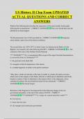 US History II Clep Exam UPDATED  ACTUAL QUESTIONS AND CORRECT  ANSWERS 