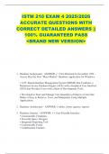 ISTM 210 EXAM 4 2025&sol;2026  ACCURATE QUESTIONS WITH  CORRECT DETAILED ANSWERS &vert;&vert;  100&percnt; GUARANTEED PASS  <BRAND NEW VERSION> 