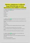 Salesforce Administrator Certification  Exam UPDATED Study ACTUAL  QUESTIONS AND CORRECT ANSWERS 