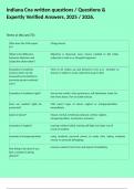 Indiana Cna written questions &sol; Questions & Expertly Verified Answers&comma; 2025 &sol; 2026&period;