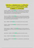 Salesforce Administrator Certification  Exam ACTUAL QUESTIONS AND  CORRECT ANSWERS 