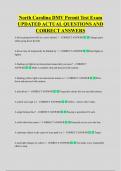 North Carolina DMV Permit Test Exam  UPDATED ACTUAL QUESTIONS AND  CORRECT ANSWERS