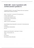 NURS 600 - exam 2 questions with verified answers graded A&plus;