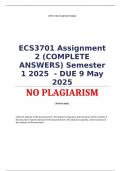 ECS3701 Assignment 2 &lpar;COMPLETE ANSWERS&rpar; Semester 1 2025  - DUE 9 May 2025