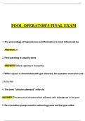 Pool Operator's Final Exam Questions And Answers