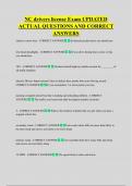 NC drivers license Exam UPDATED  ACTUAL QUESTIONS AND CORRECT  ANSWERS 