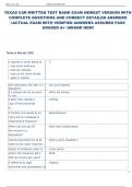 TEXAS CSR WRITTEN TEST BANK EXAM NEWEST VERSION WITH  COMPLETE QUESTIONS AND CORRECT DETAILED ANSWERS  ACTUAL EXAM WITH VERIFIED ANSWERS ASSURED PASS  GRADED A&plus; BRAND NEW&excl;