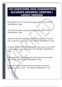 CET QUESTIONS 2025 &vert;GUARANTEED ACCURATE ANSWERS &vert;VERIFIED &vert;LATEST VERSION