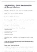 CIS 2010 FINAL EXAM Questions With All Correct Solutions&period;