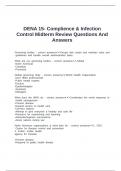 DENA 15- Complience & Infection Control Midterm Review Questions And Answers