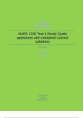 NURS 1200 Test 1 Study Guide questions with complete correct solutions