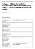 Firefighter 1 & 2 State Test 2025 EXAM QUESTIONS AND VERIFIED ANSWERS &lpar;100&percnt; CORRECT ANSWERS&rpar; A&plus; GRADED &vert; ALREADY PASSED&excl;