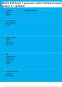 NURS 640 Exam 1 questions with verified answers graded A&plus; updated