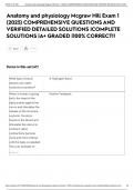 Anatomy and physiology Mcgraw Hill Exam 1 &lpar;2025&rpar; COMPREHENSIVE QUESTIONS AND VERIFIED DETAILED SOLUTIONS &vert;COMPLETE SOLUTIONS &vert;A&plus; GRADED &vert;100&percnt; CORRECT&excl;&excl;