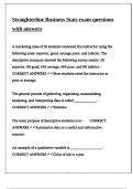 Straighterline Business Stats exam questions with answers