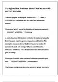 Straighterline Business Stats Final exam with correct answers