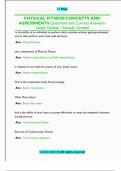 Physical Fitness&colon; Concepts and Assessments &ndash; Questions and Correct Answers &vert; 2025&sol;2026 Updated Study Guide