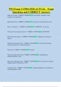 PN3 Final UPDATED ACTUAL   Exam  Questions and CORRECT Answers 