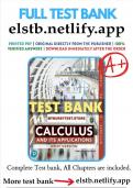 THE Test Bank for Calculus and Its Applications Brief Version 12th Edition Bittinger