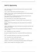Unit 5&period; Agronomy Questions with Solutions