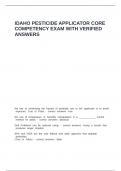 IDAHO PESTICIDE APPLICATOR CORE COMPETENCY EXAM
