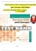 TEST BANK for Timby's Fundamental Nursing Skills  and Concepts 12th Edition  by Loretta A Donnelly-Moreno&comma; Chapter s 1 - 38 Complete &emsp;