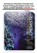 Introductory Chemistry Concepts And Critical Thinking 8th Edition Corwin Test Bank &vert;&vert;LATEST EDITION&vert;&vert; GRADED A&plus;