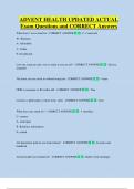 ADVENT HEALTH UPDATED ACTUAL   Exam Questions and CORRECT Answers 