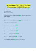 Advent Health Bundled Exam Questions WITH  CORRECT Answers