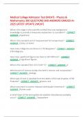 Medical College Admission Test &lpar;MCAT&rpar; - Physics &  Mathematics 300 QUESTIONS SND ANSWERS GRADED A&plus;  2025 LATEST UPDATE &lbrace; MCAT&rcub; 