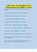 CPRS CONT&period; II UPDATED ACTUAL     Exam Questions and CORRECT Answers 