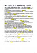 HSC4579 &num;10-13 Actual study set with Questions and correct&sol;verified Answers