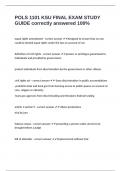 POLS 1101 KSU FINAL EXAM STUDY GUIDE correctly answered 100&percnt;