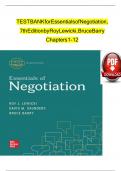 TEST BANK for Essentials of Negotiation 6th Edition by Roy Lewicki&comma; Bruce Barry and David Saunders &vert; All 12 Chapters