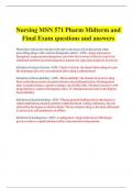Nursing MSN 571 Pharm Midterm and Final Exam questions and answers 