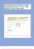 HESI MATERNITY OB VERSION1&comma;2&comma;3 AND 6  EXAM QUESTIONS AND -ANSWER- 100&percnt;  VERIFIED ANSWERS LATEST 2025