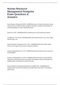 Human Resource Management Peregrine Exam Questions & Answers