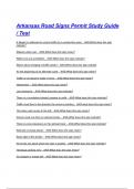 Arkansas Road Signs Permit Study Guide &sol; Test Questions with correct Answers 2025&sol;2026&lpar; A&plus; GRADED 100&percnt; VERIFIED&rpar;&period;