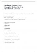 Business Finance Exam Peregrine Section Review Questions & Answers