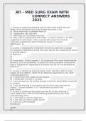 ATI - MED SURG EXAM WITH CORRECT ANSWERS 2025