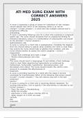 ATI MED SURG EXAM WITH CORRECT ANSWERS 2025