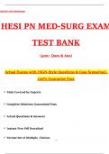 HESI PN MED - SURG EXAM &lpar;2026 &sol; 2027&rpar; &ndash; Complete TEST BANK with Actual 400&plus; Questions & Answers and NGN-Style Scenarios Verified by Experts