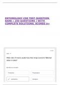ENTOMOLOGY CDE TEST QUESTION BANK &vert; 250 QUESTIONS &vert; WITH COMPLETE SOLUTIONS&comma; SCORED A&plus;