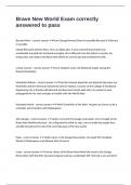 Brave New World Exam correctly answered to pass