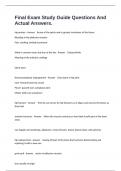 Final Exam Study Guide Questions And Actual Answers&period;