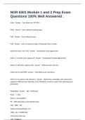 NGR 6301 Module 1 and 2 Prep Exam Questions 100&percnt; Well Answered &period;