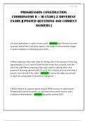 PROGRESSION CONSTRUCTION COORDINATOR II &ndash; III EXAM &vert; 2 DIFFERENT EXAMS &vert;UPDATED QUESTIONS AND CORRECT ANSWERS