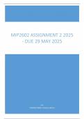 MIP2602 ANSWERS ASSIGNMENT 2 2025 - DUE 29 MAY 2025&period;