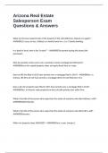 Arizona Real Estate Salesperson Exam Questions & Answers